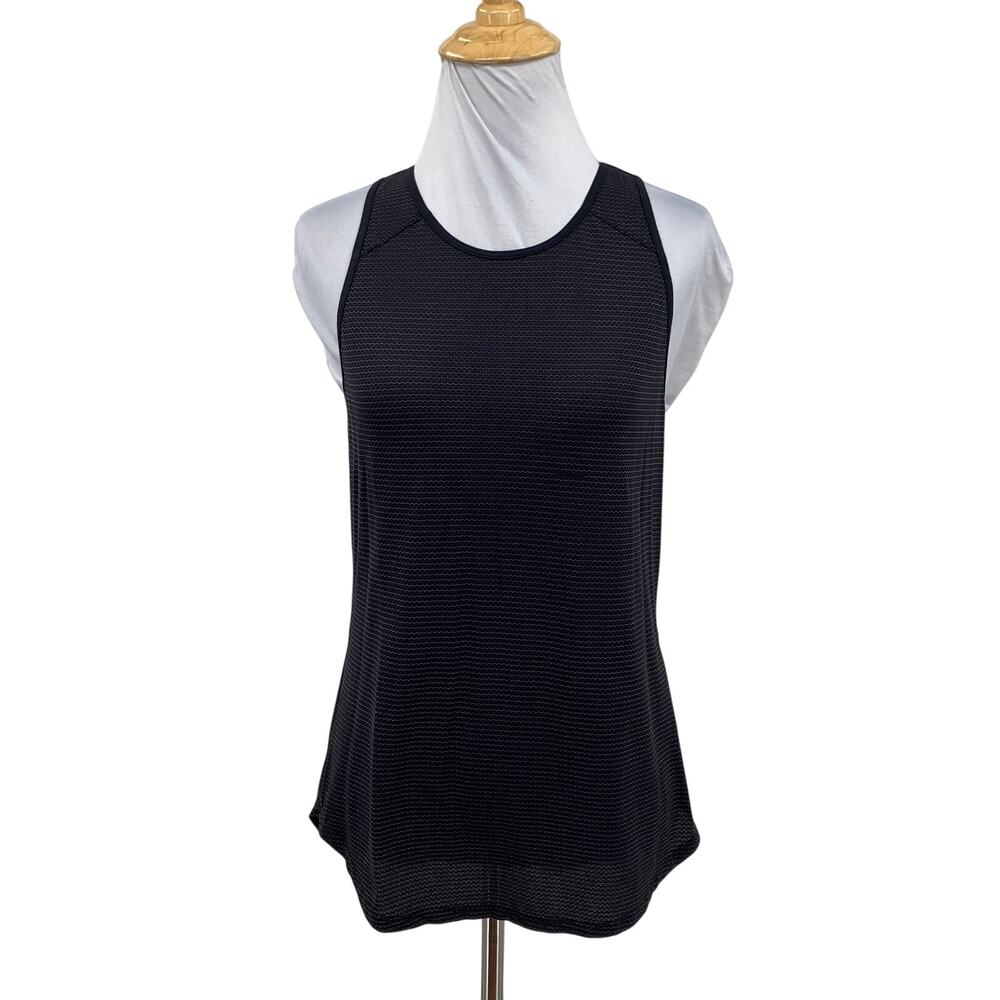 Lululemon Tank Top Womens 6 Black Open Up Split Back Cutout High Low Hem Workout